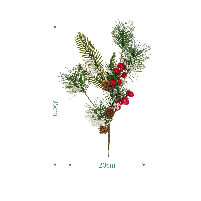 High Quality Christmas Pine Cones Stem Red Berries For Home Decor Gift Box Artificial Pine Cones Small Picks