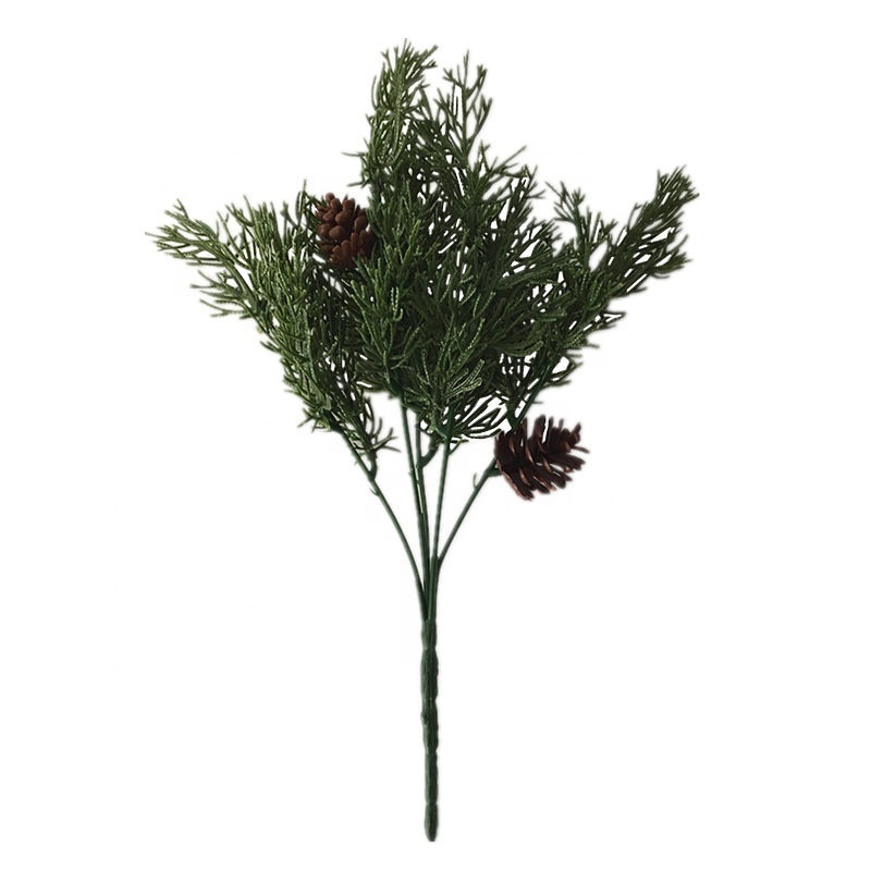 Christmas Decorative flower plant Artificial plastic pine cone cypress branch