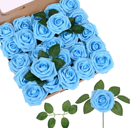 Pack of 25 Rose Head PE Foam Flower Wedding Valentine's Day Christmas Decor Flowers For Decoration Wedding Artificial