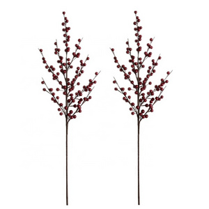 New design high quality realistic christmas artificial red berry fruit branch