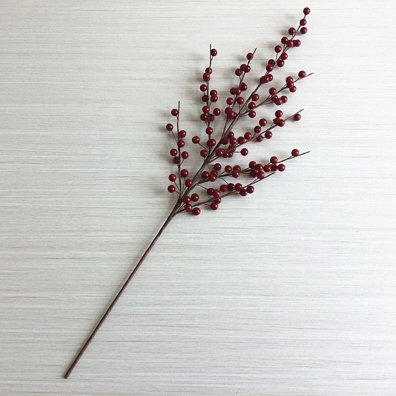 New design high quality realistic christmas artificial red berry fruit branch