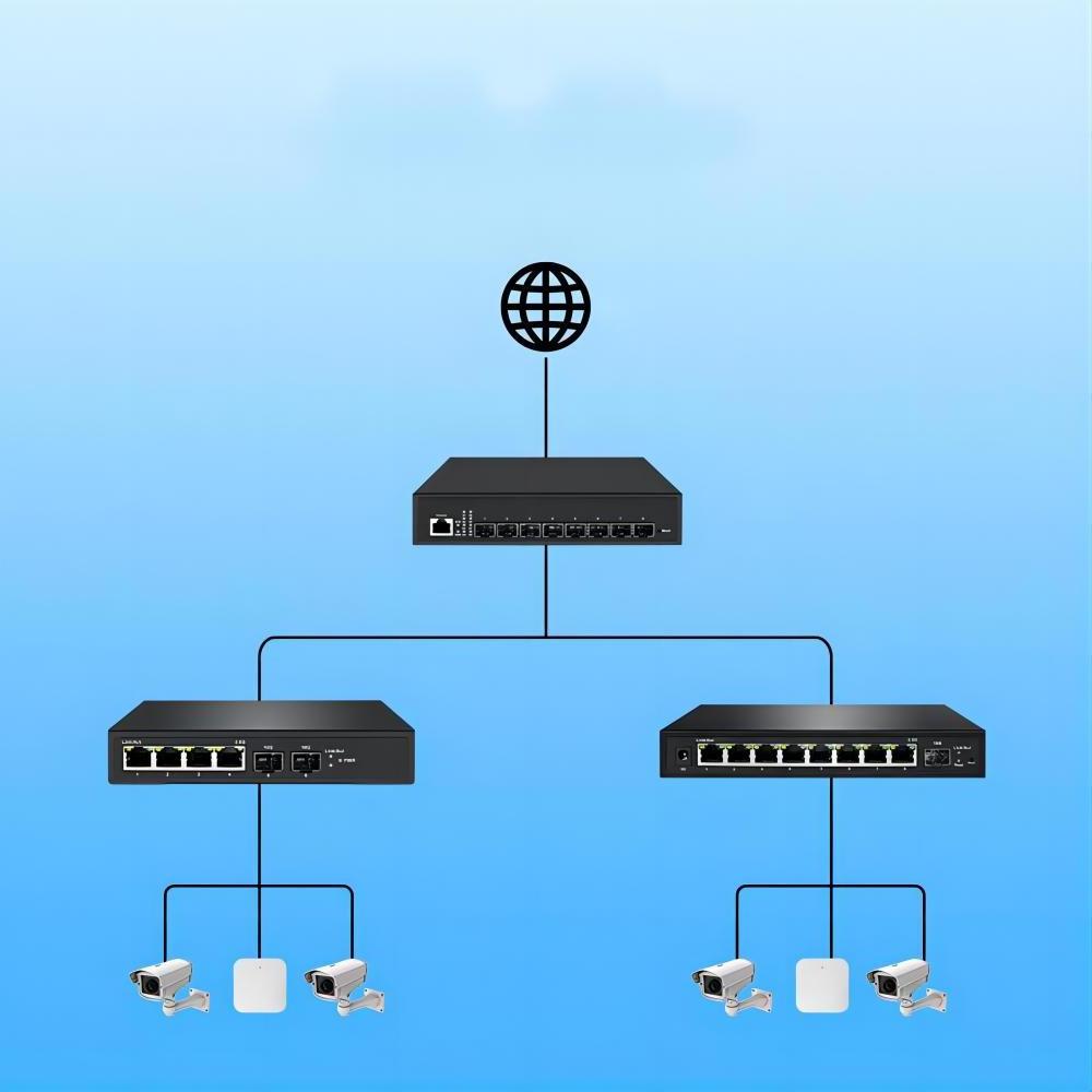 Factory OEM L3 Managed Ethernet Switch 10G Fiber Switch for Data Center Home Network ISP