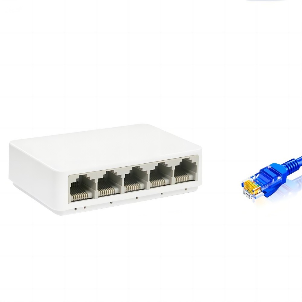 Factory OEM/ODM Plastic Shell 5 Port Ethernet Switch 10/100M Network Switch for Home Network