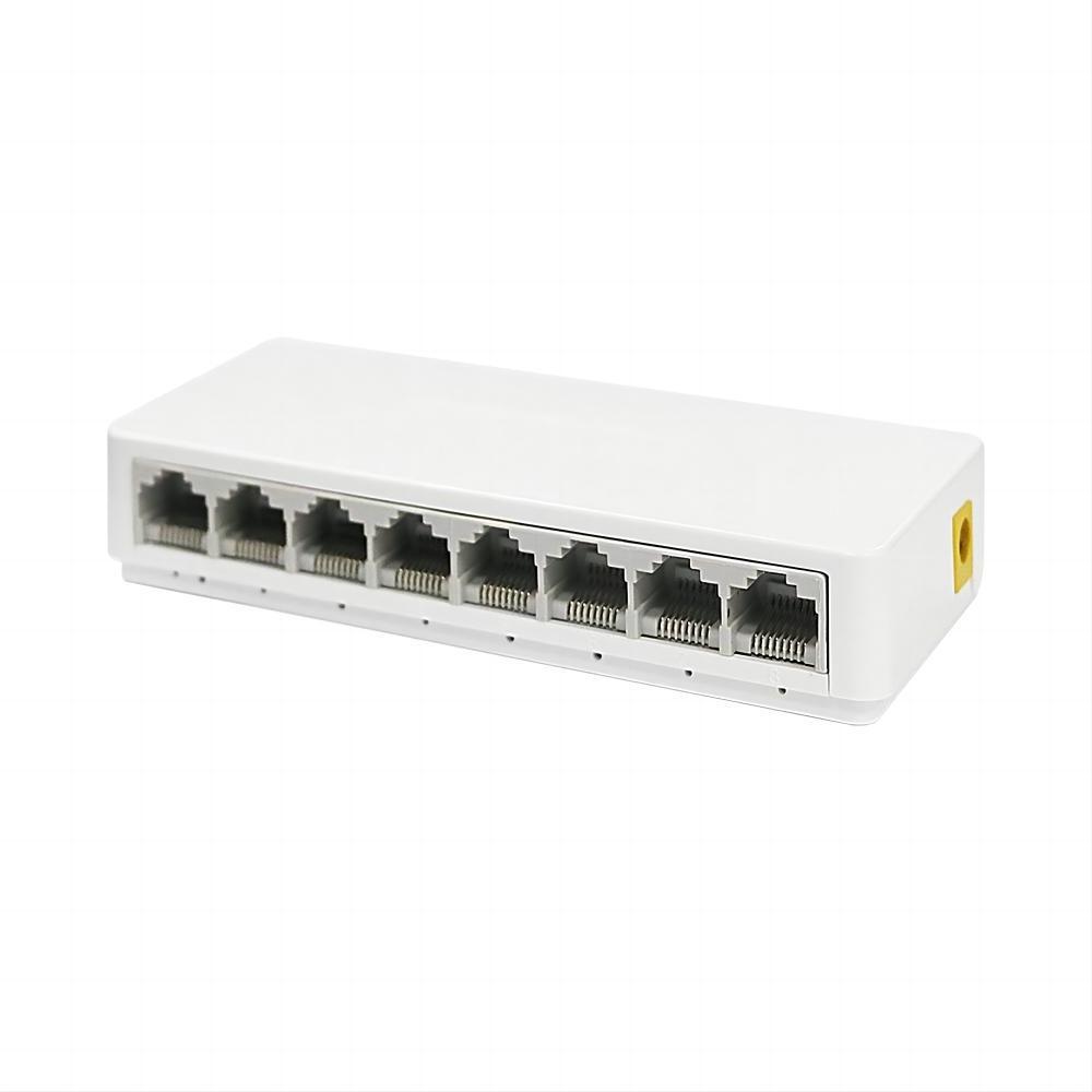 Factory OEM Plastic Shell 8 Port Ethernet Switch 10/100M Network Switch for Company and Home Network