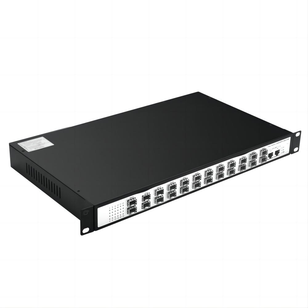 Factory OEM 1000M 24 Port Fiber Switch with 2 1000M RJ45 Port Gigabit SFP Switch for ISP IOT CCTV