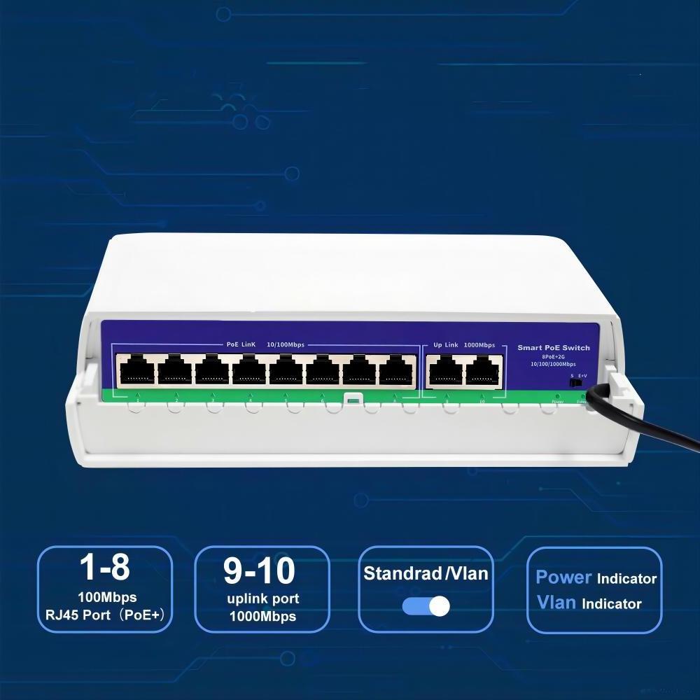 Factory OEM 8 Port 10/100M Waterproof Poe Switch Outdoor POE Switch for IP Camera and CCTV System