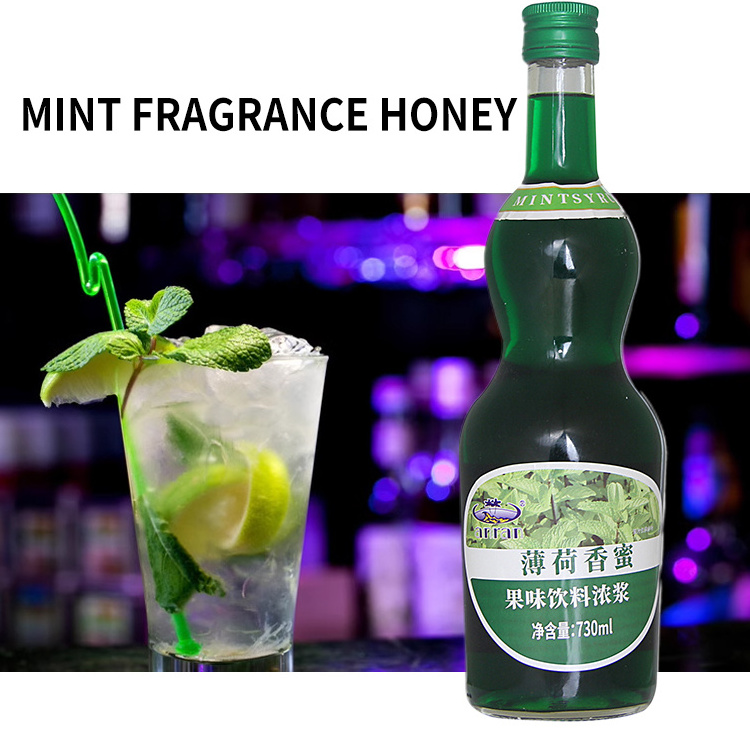 Mint fragrance honey flavored syrup 730ml/ bottle of fruit tea beverage Milk tea drink flavored syrup