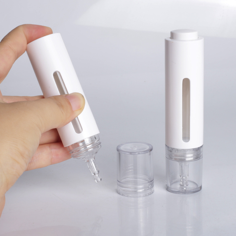 Luxury Airless Pump Bottle Cosmetic Serum Facial Essential Oil Skincare Packaging 15ml Custom Eye Cream Dropper Syringe Bottle