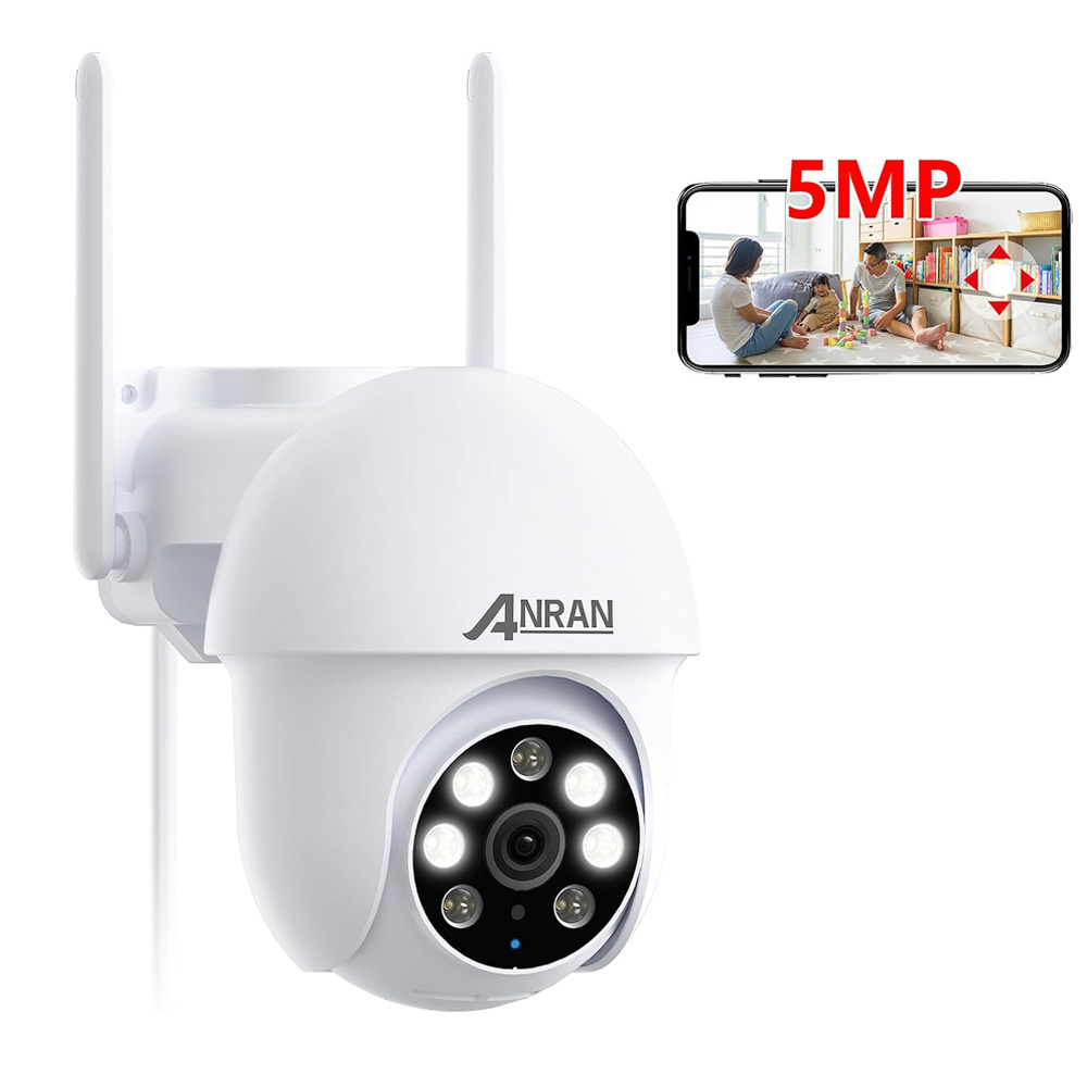 ANRAN Factory Price 5MP Wi-Fi PTZ Rotate 360 Degree Waterproof 2 Way Audio Outdoor Security Network IP Camera