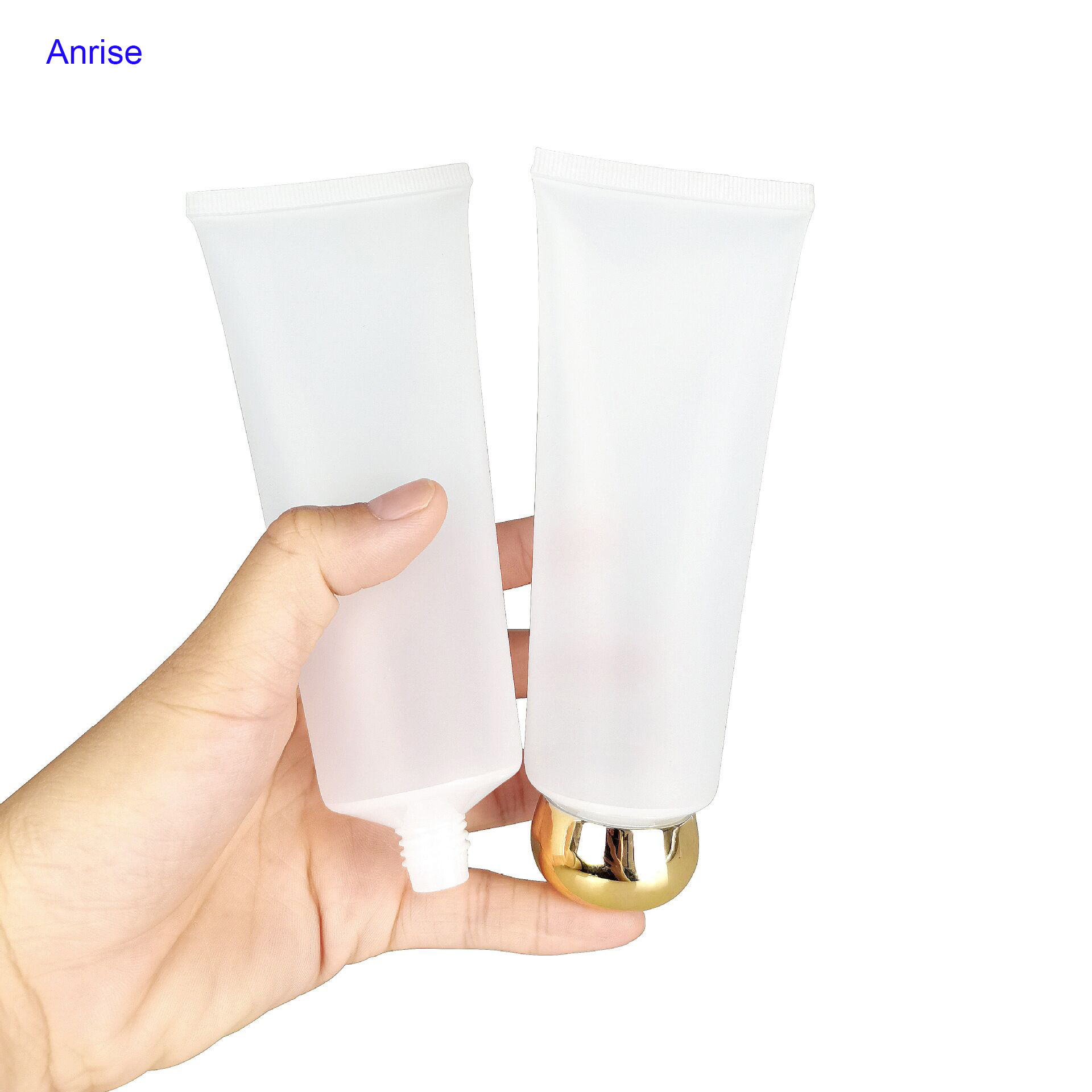 50ml 100ml 120ml 150ml Soft PVC Matte Plastic Skin Cream Tube Container Empty Refillable Gold Silver Plated Screw Cap Gel Tubes