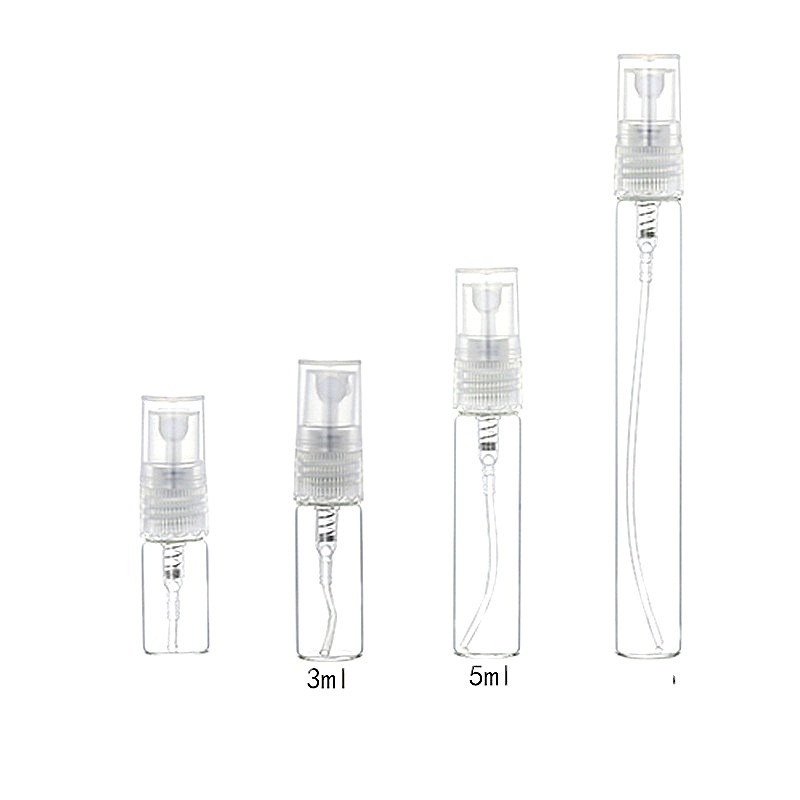 2 ml 3ml 5ml 10ml Mini Glass Perfume Bottle Sub-Bottle Spray Pump Sample Empty Refillable Travel Glass Parfum Bottles