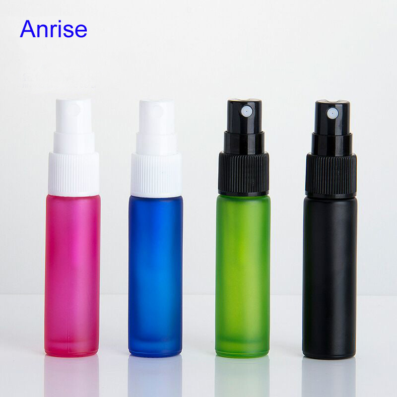 10ml Frosted Amber Pink Blue Green Black Glass Roll On Bottle Matte Glass Aluminum Lid Perfume Essential Oil Roller Ball Bottle