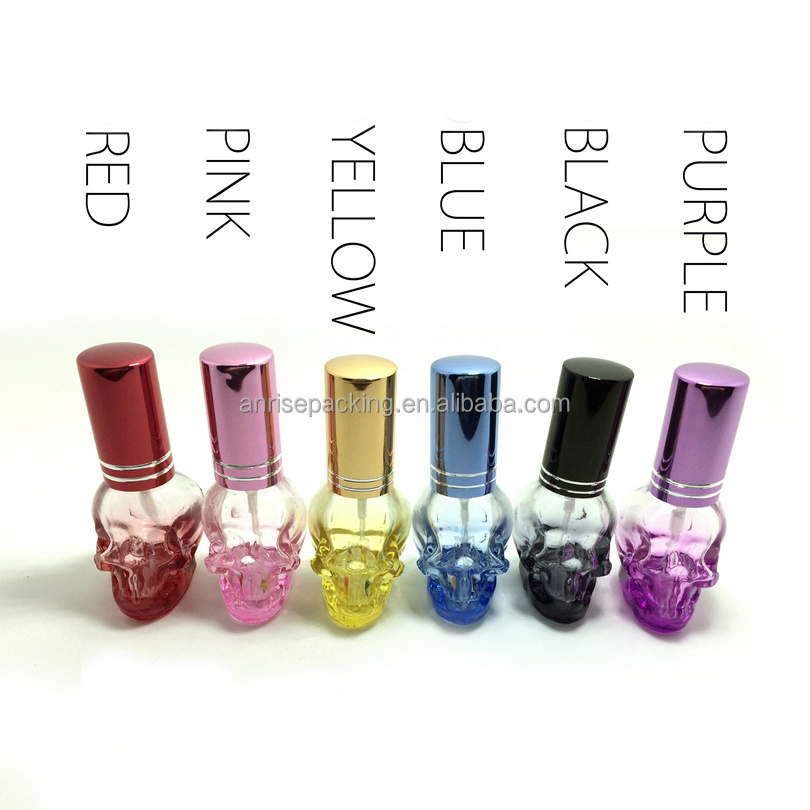 8ml Travel Size Skull Shape Perfume Glass Spray Bottle Empty Portable Perfume Diffuser Glass Spray Bottles