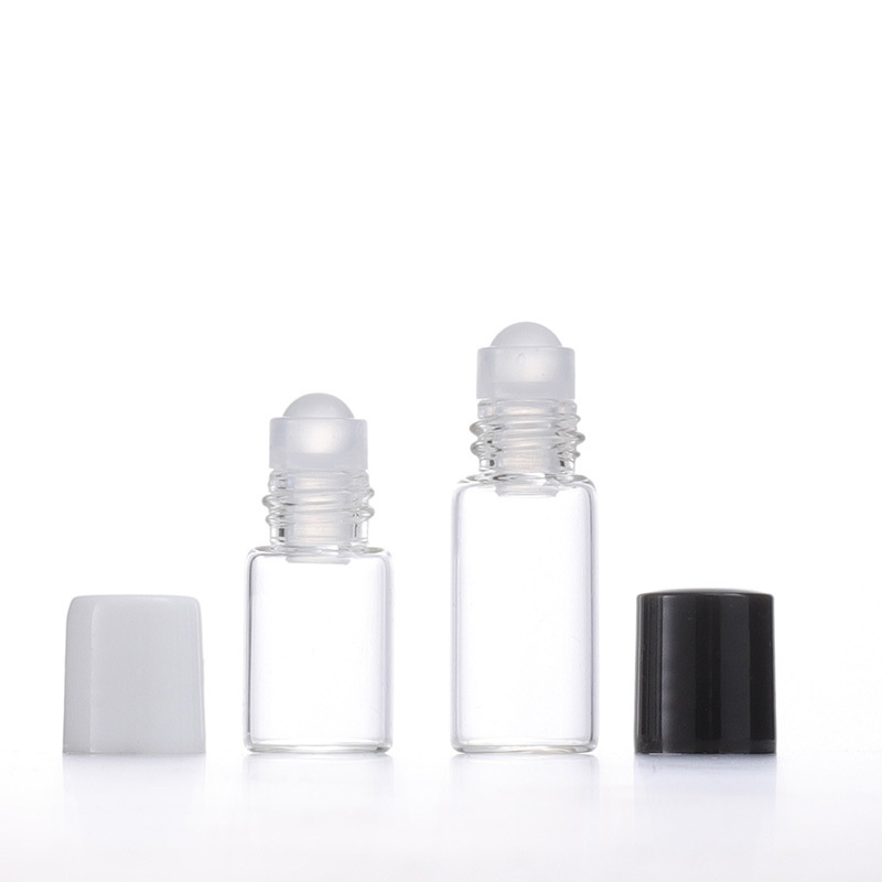 TrTransparent 1ml2ml Mini Glass Perfume Bottle Roll on Glass Ball Essential Oil Portable Perfume 3ml Glass Roller Ball Bottle