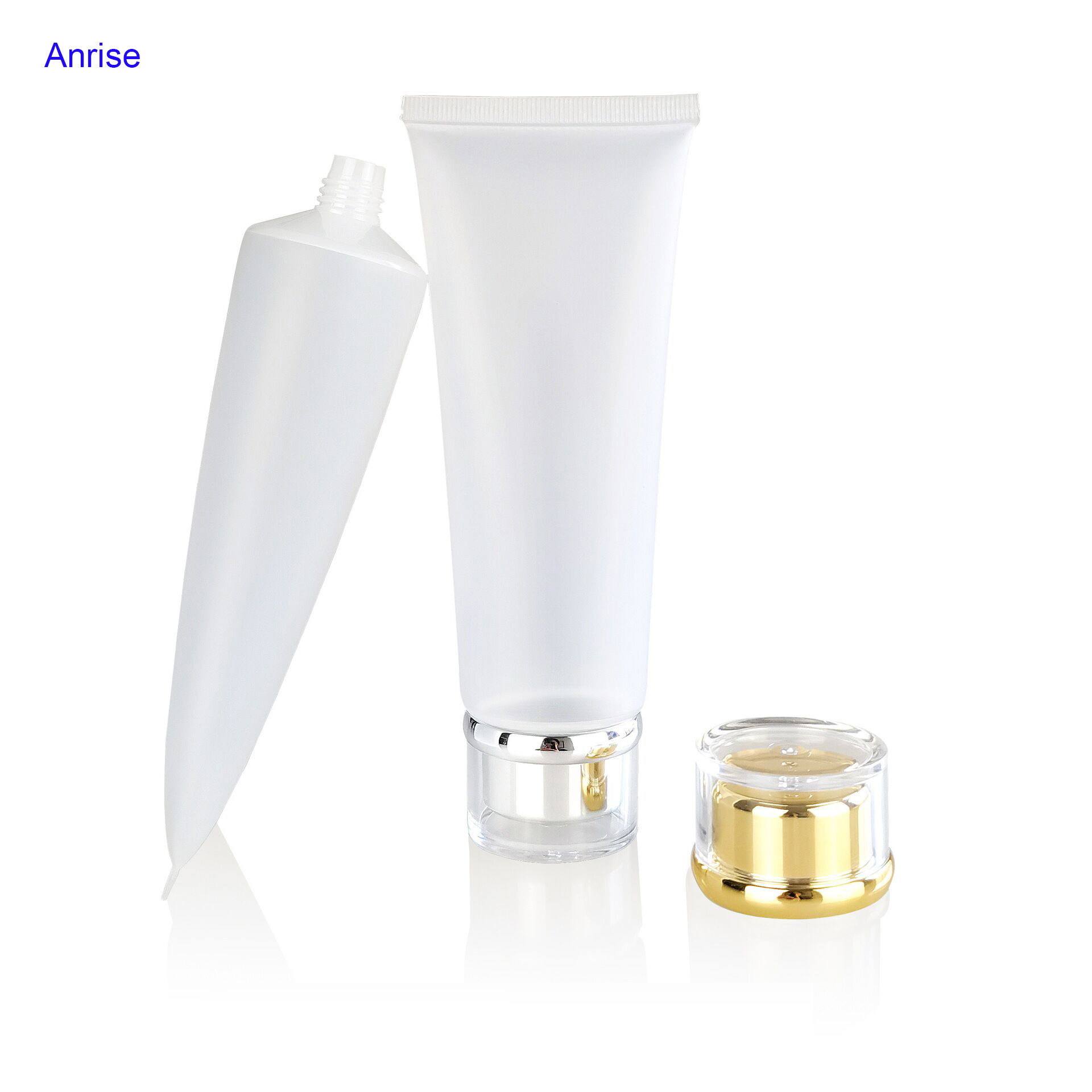 50ml 100ml 120ml 150ml Soft PVC Matte Plastic Skin Cream Tube Container Empty Refillable Gold Silver Plated Screw Cap Gel Tubes