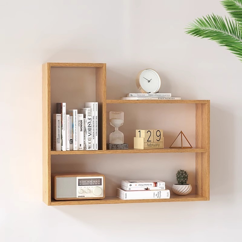 High quality Wall Mounted Wooden Wall Shelf Living Room Wooden Shelves bookshelf