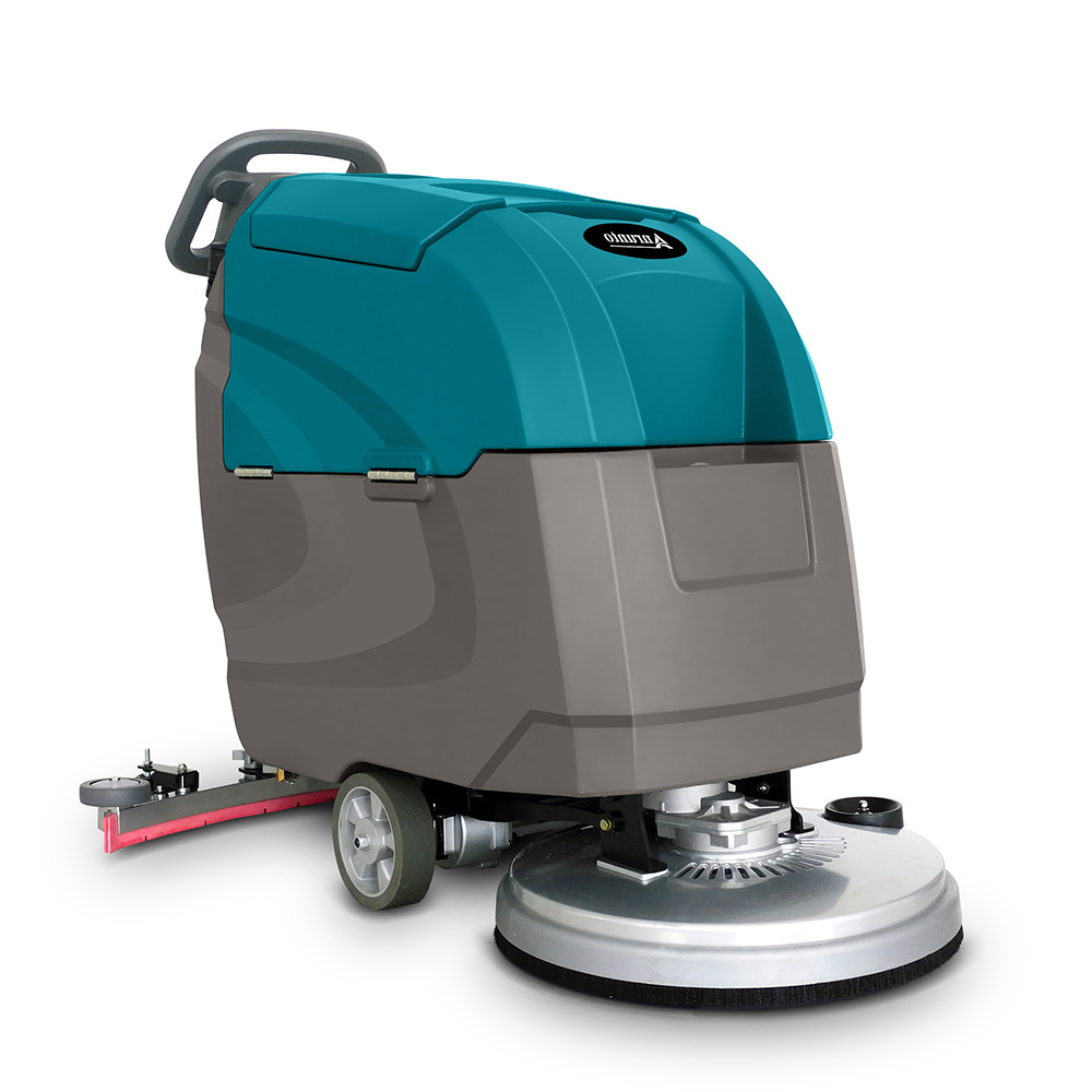 Anrunto B50 square commercial small walk behind hand push battery auto floor cleaning scrubber dryer