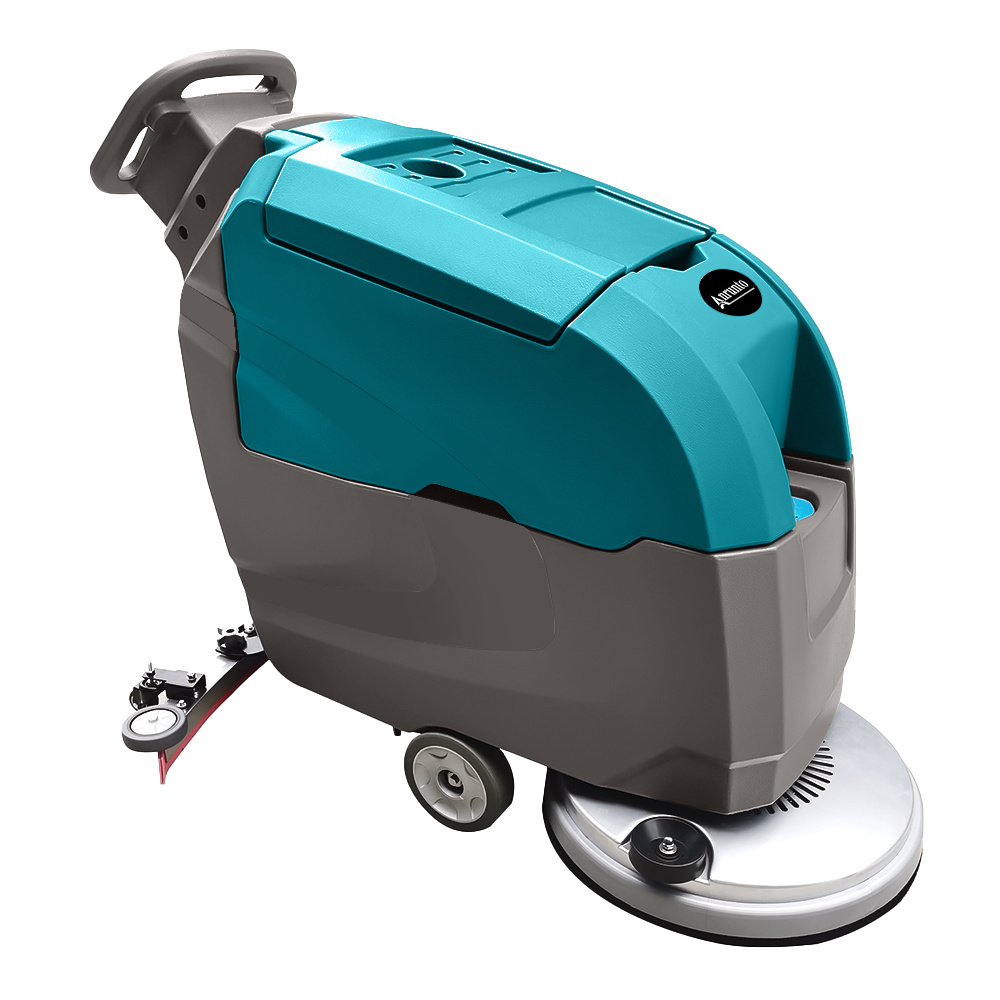 Anrunto B50 square commercial small walk behind hand push battery auto floor cleaning scrubber dryer