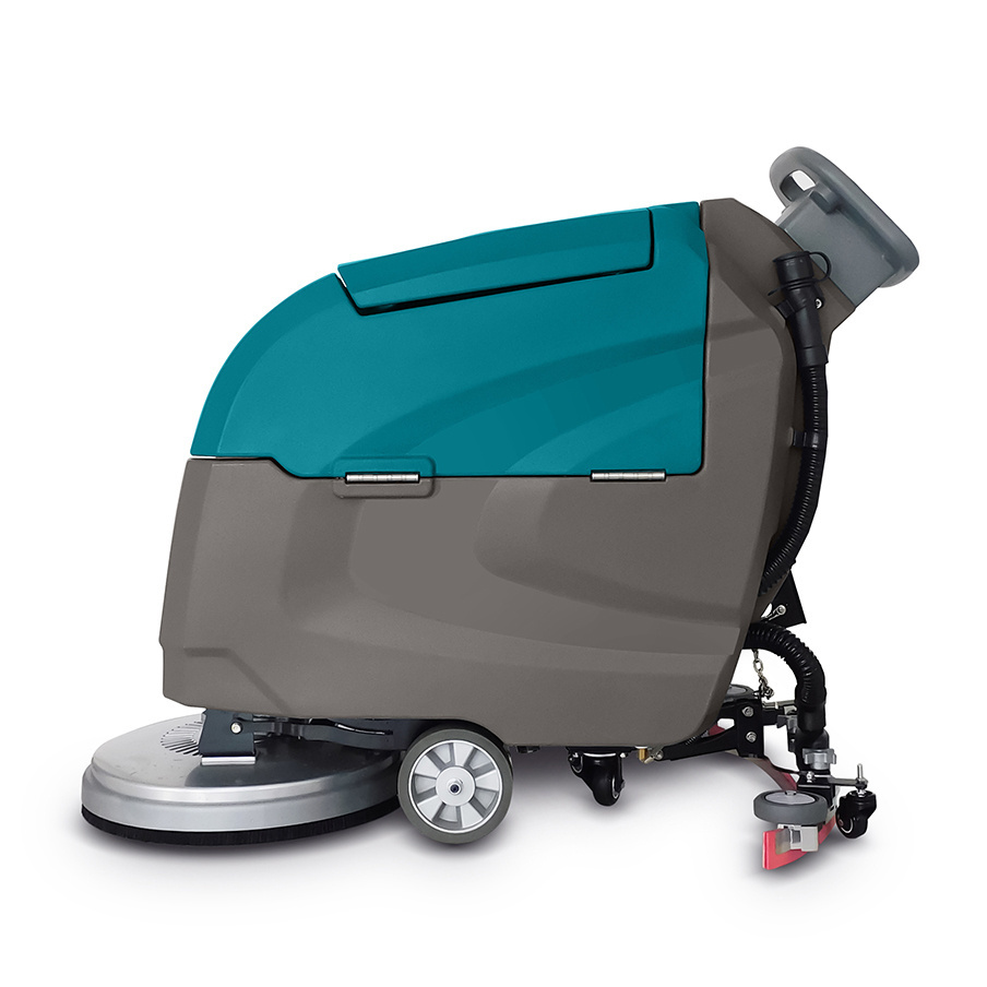 Anrunto B50 square commercial small walk behind hand push battery auto floor cleaning scrubber dryer