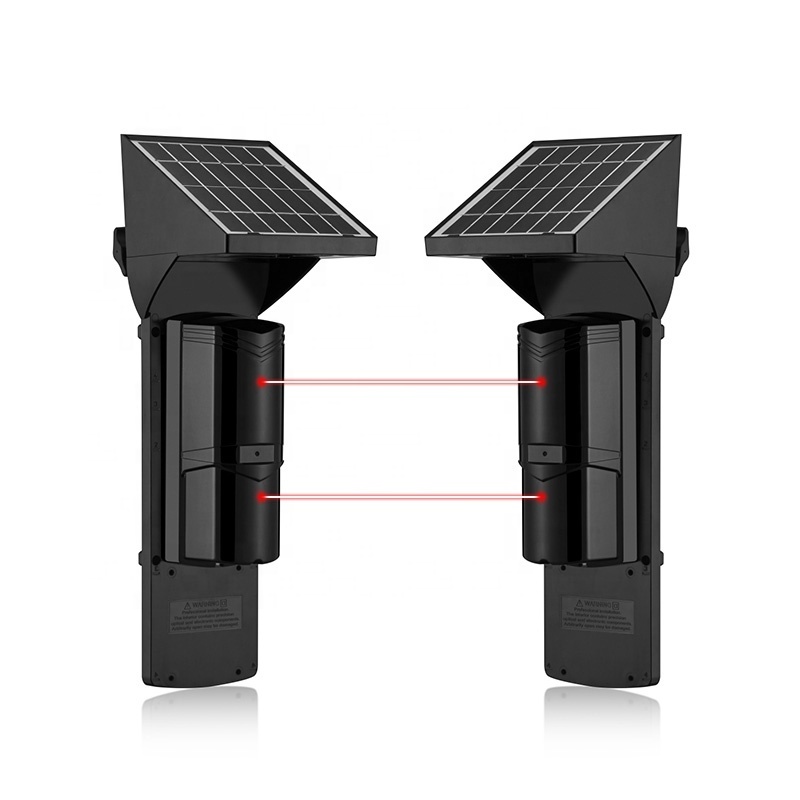 Solar wireless outdoor 2 beams active infrared  detector for perimeter security intrusion alarm