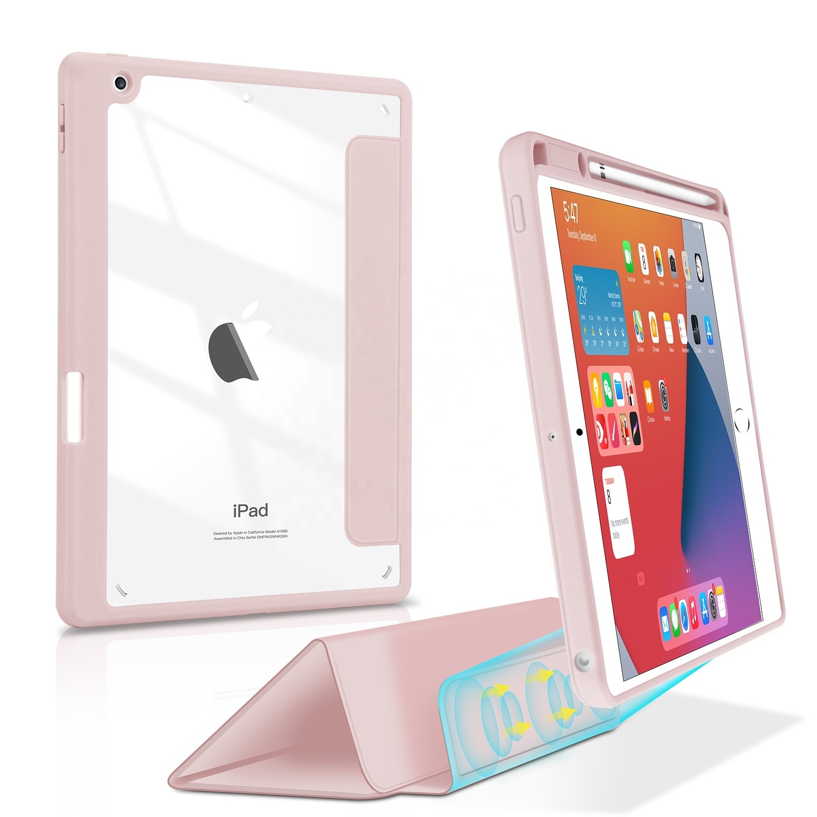 Hot Sale Magnetic 10.9/10.5/10.2/9.7 Inch Tablet Cover For Ipad Cases 7 8 9 Pro Air 2 3 4 5 Cases With Built-in Pen Slot Design