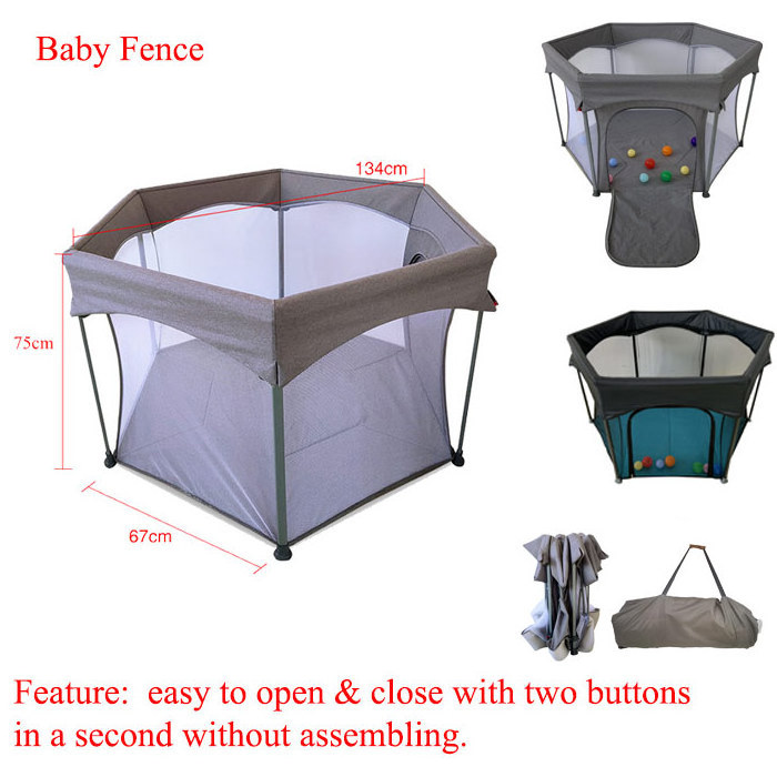 Custom Baby Trend Playpen Large Hexagon Foldable Adult Baby Playpen Easy To Carry Aluminum Care Fence For Babies And Kids