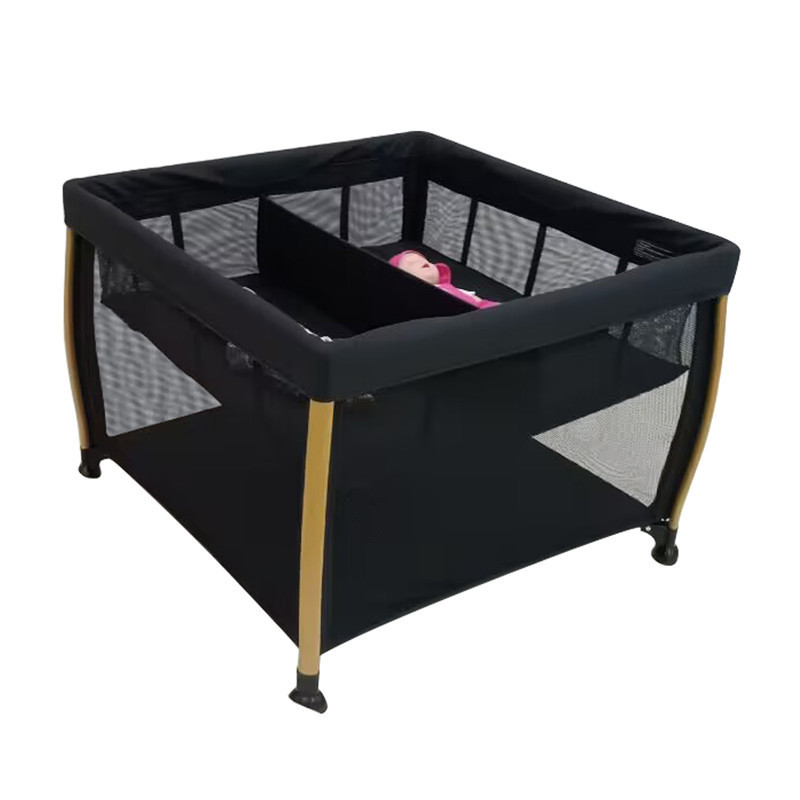 Portable and easy foldable baby newborn bed wood grain tube twin playpen baby cot baby cribs for twins