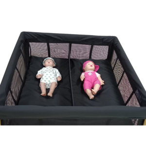 Portable and easy foldable baby newborn bed wood grain tube twin playpen baby cot baby cribs for twins