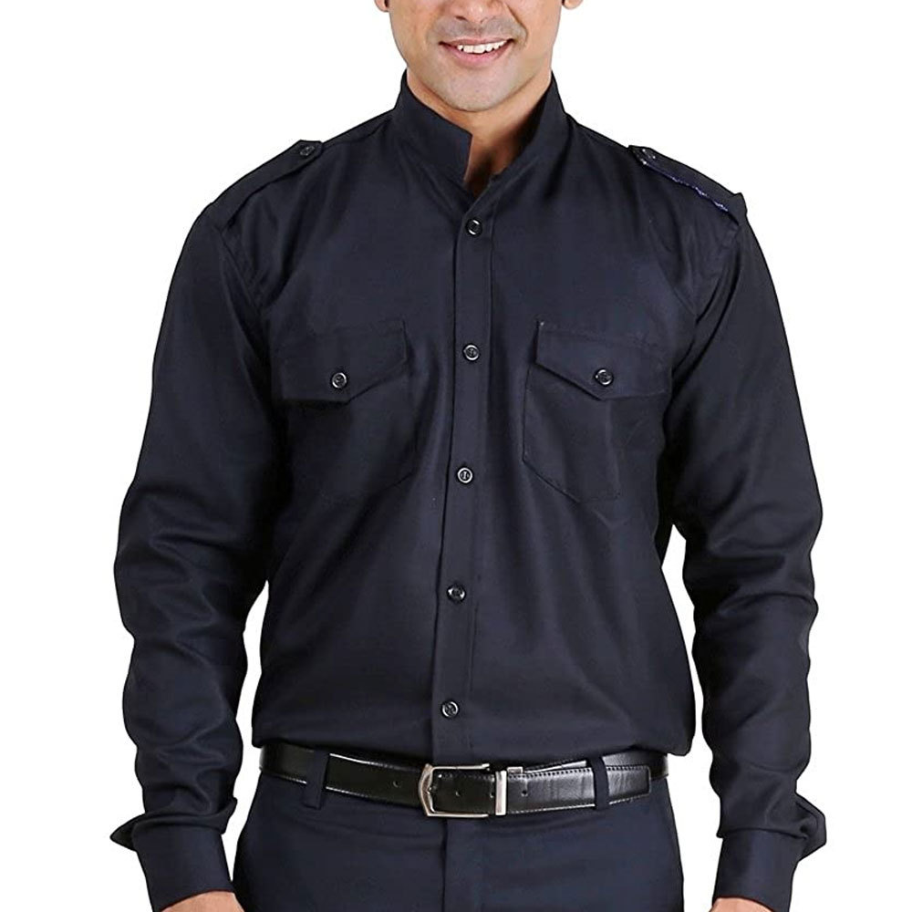 Black Security warden Suit Custom working men Uniform with shirt and pant safety long sleeves warden uniform