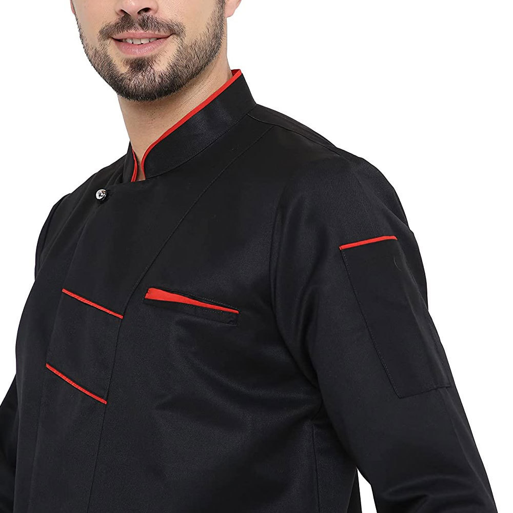 High Quality Kitchen Chef Uniforms Set Wholesale Brand New for Men kitchen Work wear black chef uniform