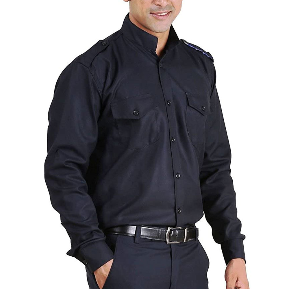 Black Security warden Suit Custom working men Uniform with shirt and pant safety long sleeves warden uniform