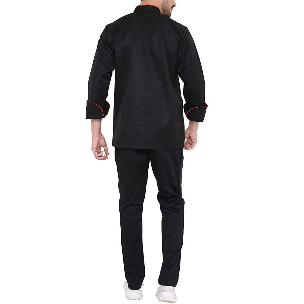 High Quality Kitchen Chef Uniforms Set Wholesale Brand New for Men kitchen Work wear black chef uniform