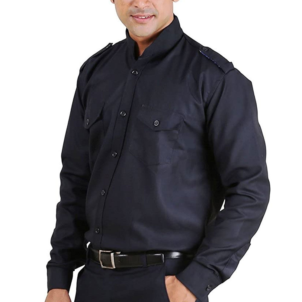 Black Security warden Suit Custom working men Uniform with shirt and pant safety long sleeves warden uniform