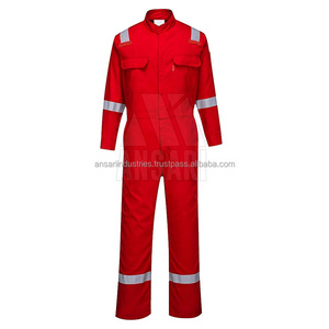 Solid Red Color 100% Cotton Coveralls Work Wear Coveralls for safety wear  worker uniform