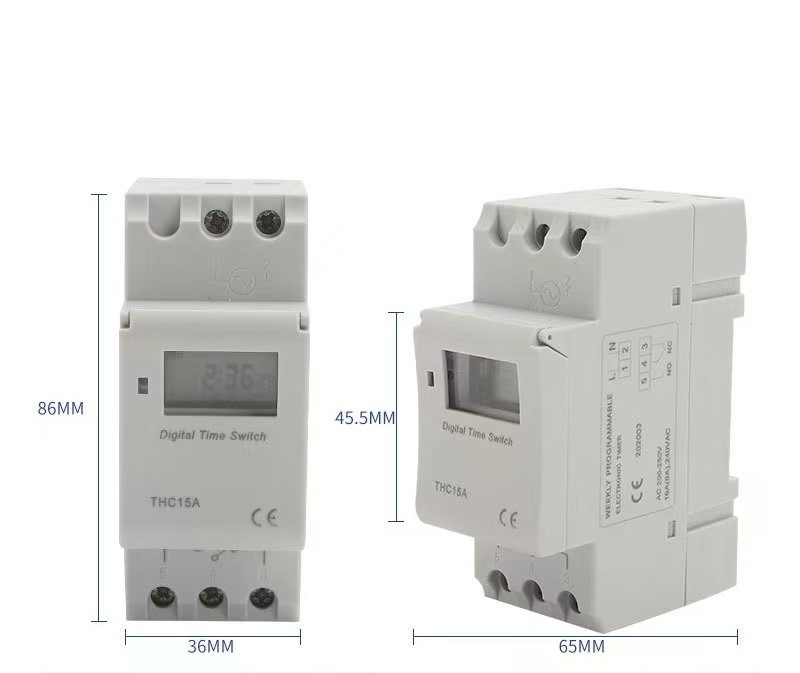 LCD Digital electric programmable Timer Switch THC15A Weekly 24 hours automatic control timing switch