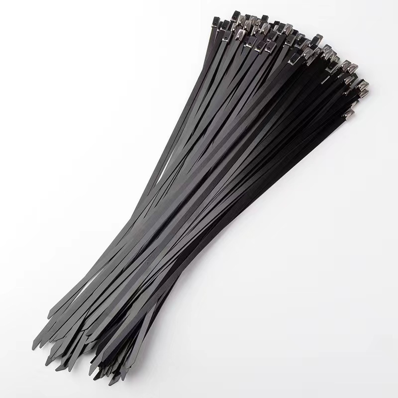 10x500MM Plastic Coated Stainless Steel Cable Tie Robust And Durable 304 316 Stainless Steel Cable Ties