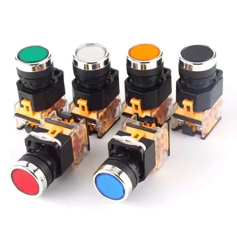 LA38 Mushroom Self-Resetting Rotary Head metal push button switch Stop Push Button Switch momentary push button switch