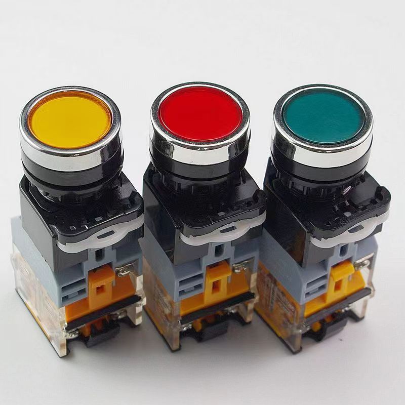 LA38 Mushroom Self-Resetting Rotary Head Illuminated Start Metal Emergency Stop Push Button Switch momentary push button switch