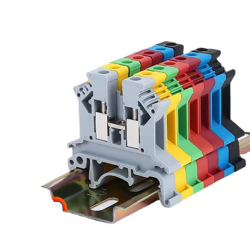 UK Series 1.5/2.5/4.0/6.0mm2 Screw din rail terminal block UK5N Brass combined terminal blocks 1000V