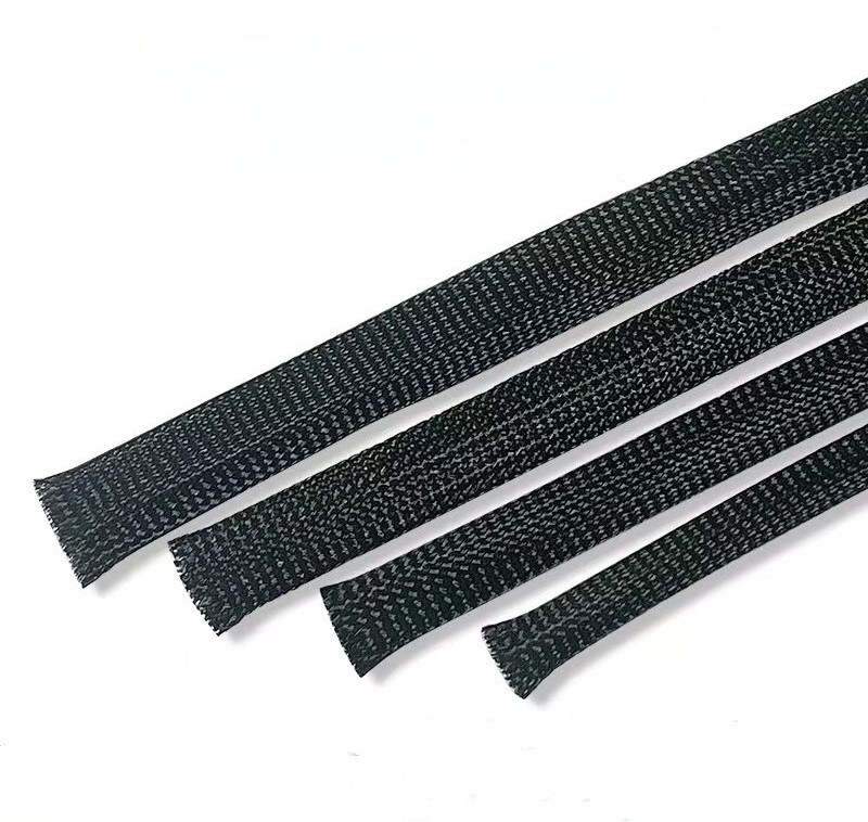 10mm Expandable braided sleeving Soft wear-resistant braided sleeve PET Self-extinguished braided cable sleeve