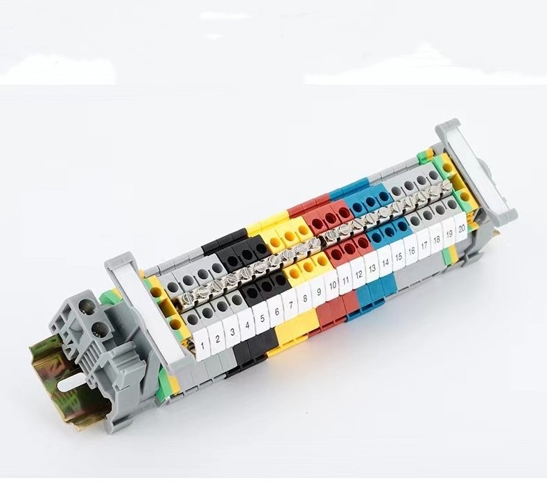 Nylon PA66 Plastic Electrical Universal UK terminal block UK-2.5B Feed Through Screw Din Rail Terminal Block terminal UK-95N