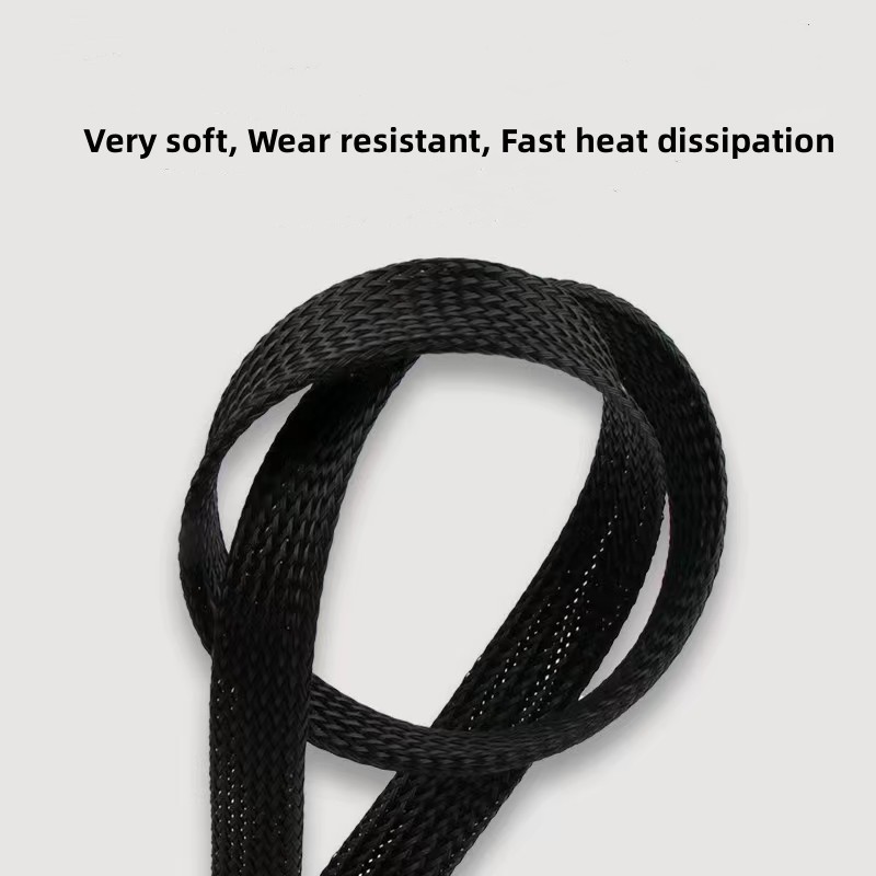 10mm Expandable braided sleeving Soft wear-resistant braided sleeve PET Self-extinguished braided cable sleeve