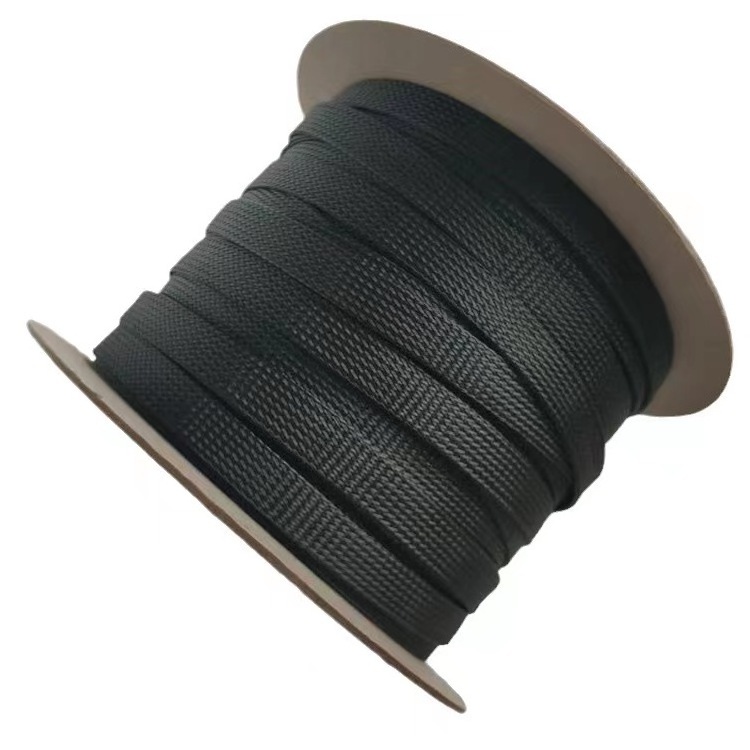 Flame Retardant PET-3mm Braided Sleeve Self-extinguished Expandable Cable Sleeving Spiral Wrapping 3 inch braided cable sleeve