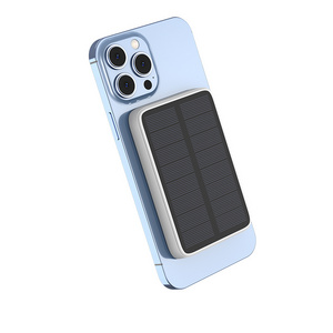 2022 New Product 3 in 1 Mini Solar Power Bank Wireless Mini Power Bank Black For Smart Phone For Earbuds Case