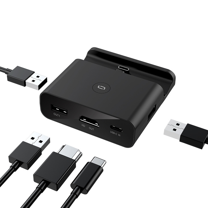 Switch Accessories 5 in 1 Charger For Nintendo Switch/Lite Playstand Game Charging 4K TV Dock With 3 USB Ports For Phone Ipad