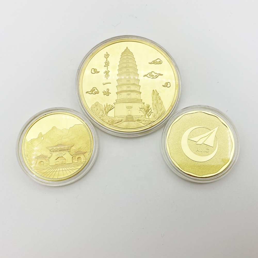 Factory Price Custom Metal Copper Gold Plated Tungsten Coin