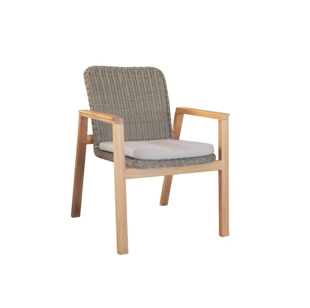 Strapping High Back Wood Teak New Stacking Chair Outdoor Garden Vietnam for Sale