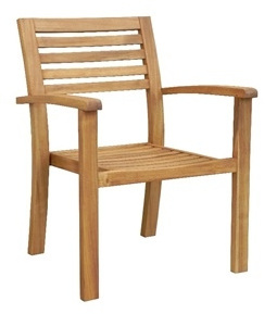 Strapping High Back Wood Teak New Stacking Chair Outdoor Garden Vietnam for Sale