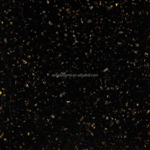 New Design Polished Golden Black Galaxy Sparkle Slab Solid Surface Engineered Artifical Quartz Stone Quartz Bathroom Top