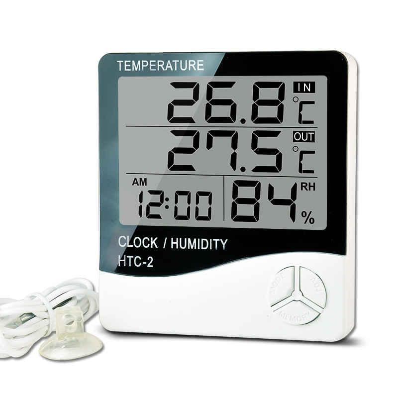 HTC-2  indoor outdoor hygrometer large digital thermometer Electronic lcd indoor outdoor temperature and humidity meter